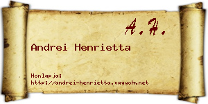 Andrei Henrietta névjegykártya